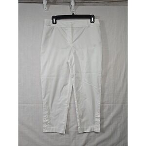 Talbots Perfect Crop Pant Women's 6 Petite Solid White Chino Ankle Casual Career